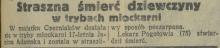 Śmierć w trybach młockarni, 1930