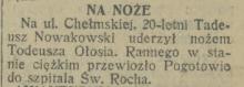 Na noże, 1930