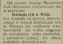 Przywilej łowienia ryb, 1930