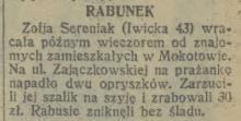 Rabunek, 1930