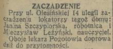 Zaczadzenie, 1930