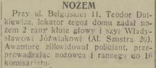 Nożem, 1931