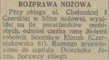 Rozprawa nożowa, 1931