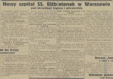 Nowy szpital, 1931