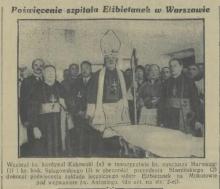 Poświęcenie szpitala, 1931