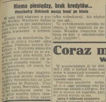 Niema pieniędzy, 1931