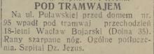 Pod tramwajem, 1931