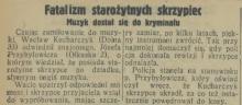 Fatalizm starożytnych skrzypiec, 1931