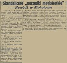 Porządki magistrackie, 1931