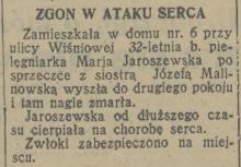 Zgon w ataku serca, 1931