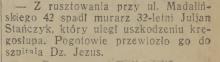 Spadł z rusztowania, 1931