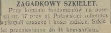 Zagadkowy szkielet. 1931.