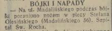 Nożem w plecy, 1931