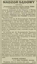 Nadzór sądowy, 1931