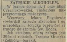 Zatrucie alkoholem, 1931