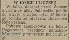 W bójce ulicznej, 1931