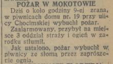 Pożar na Chocimskiej, 1931