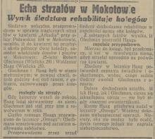 Echa strzałów, 1931