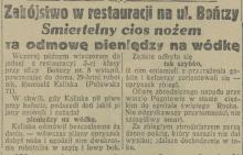Zabójstwo w restauracji, 1931