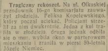 Tragiczny rekoszet, 1931