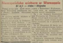 Niszczycielska wichura, 1931