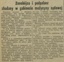 Żonobójca zbadany, 1931