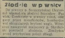 Złodziej w piwnicy, 1932