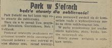 Park będzie otwarty, 1932