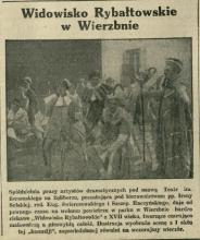 Widowisko Rybałtowskie. Park Giżyckiego. 1932