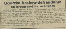 Ucieczka kasjera, 1932