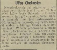 Rozpaczliwy stan jezdni, 1932