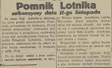 Wkrótce pomnik, 1932