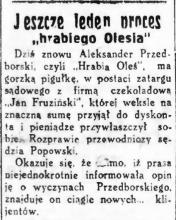 Hrabia Oleś, 1932