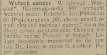 Wybuch gaśnicy, 1933
