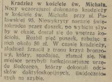 Kradzież w kościele, 1933