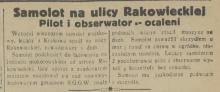 Samolot na Rakowieckiej, 1933