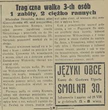 1 zabity, 2 rannych, 1933