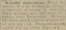 Wypadek motocyklowy, 1933