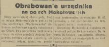 Obrabowanie urzędnika, 1933