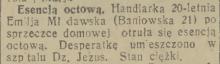Esencją octową, 1933