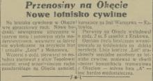 Ostatni samolot, 1933