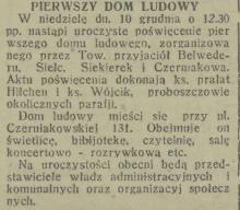 Dom Ludowy, 1933