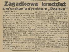 Zagadkowa kradzież, 1934