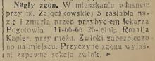 Nagły zgon, 1934