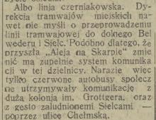 Linja czerniakowska, 1934