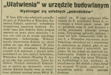 Wystrzegać się pośredników, 1934