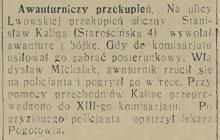 Awanturniczy przekupień, 1934