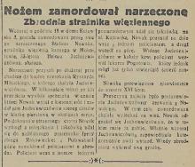 Zbrodnia strażnika, 1934