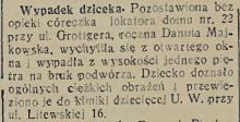 Wypadek dziecka, 1934