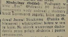 Młodociany złodziej, 1934